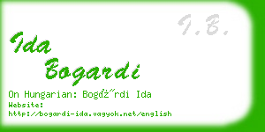 ida bogardi business card